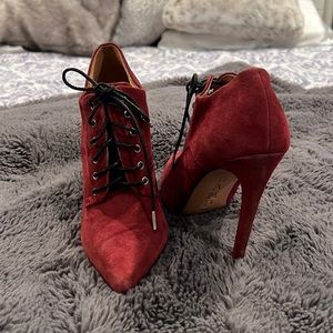 LAMB burgundy bootie with black laces